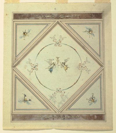 Tekening, Plafond van een slaapkamer, 1820-23 door Unknown artistUnknown artist