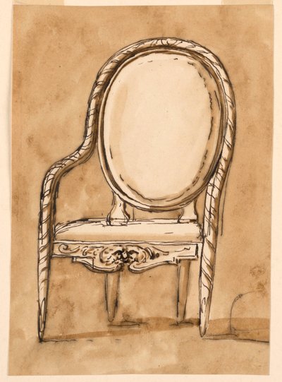 Tekening, Stoel, 1780-1790 door Unknown artistUnknown artist