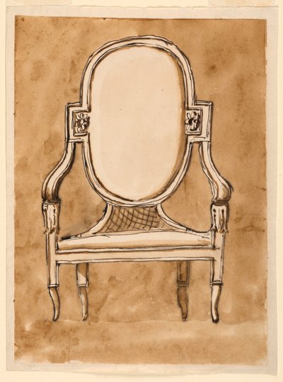 Tekening, Stoel, 1780-90 door Unknown artistUnknown artist