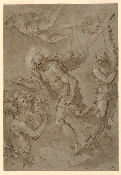 Drawing, Christ in Limbo, 1625-1628 door Unknown artistUnknown artist
