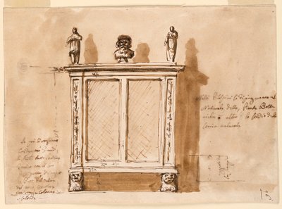 Tekening, Kast, 1790-1810 door Unknown artistUnknown artist