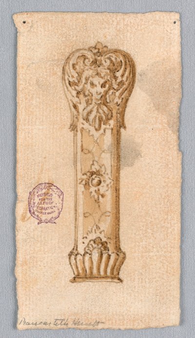 Tekening, Ontwerp van een handvat, 17e-19e eeuw door Unknown artistUnknown artist