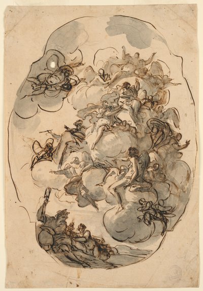 Tekening, ontwerp voor een plafond, 17e-19e eeuw door Unknown artistUnknown artist