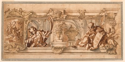 Tekening, Ontwerp voor een plafondfries, ca. 1680 door Unknown artistUnknown artist