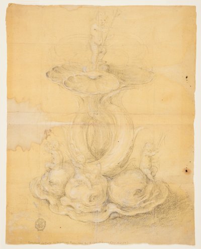 Tekening, ontwerp voor een middenstuk, 1630-60 door Unknown artistUnknown artist