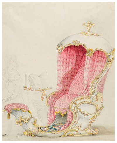 Tekening, Ontwerp voor een chaise salon, ca. 1810 door Unknown artistUnknown artist