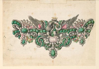 Tekening, Ontwerp voor een broche, 1740-50 door Unknown artistUnknown artist