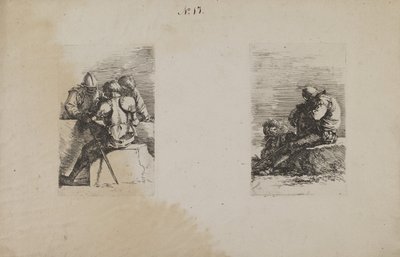 (Beeldjesreeks) Soldaat zittend, rug door Unknown artist