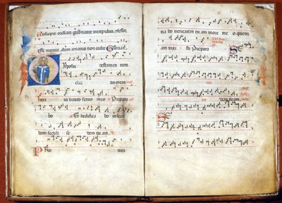 14e-eeuws missaal van de Ambrosiaanse liturgie. Archief van het kapittel van St. Ambrosius, Milaan door Unknown artist