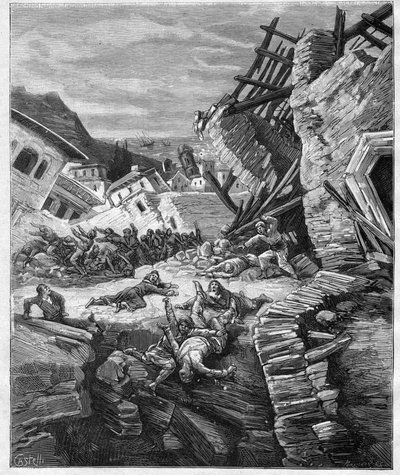 Aardbeving van Chios 1881 - Griekenland - Aardbeving in Chios door Unknown artist