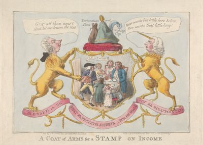 Een wapenschild voor een zegel op inkomen door Unknown artist
