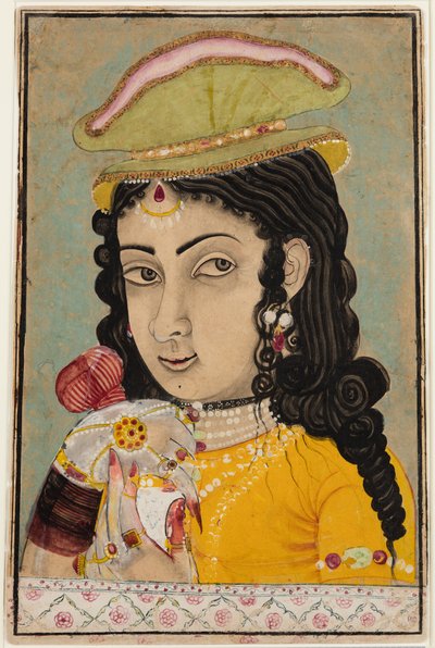 Een Europese vrouw schenkt wijn in een beker door Unknown artist