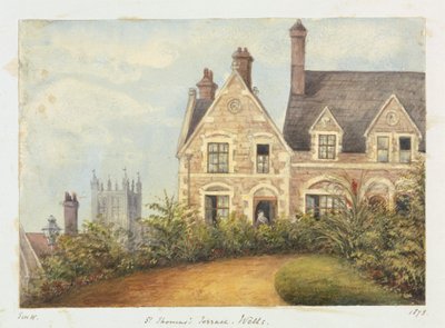 Een Huis met Vrouw in de Deur door Unknown artist