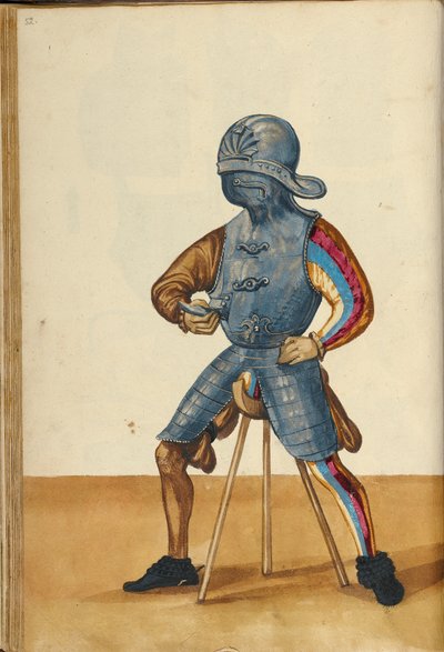Een man in harnas door Unknown artist