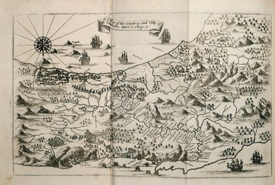 Een kaart van het land en de stad Panama door Unknown artist