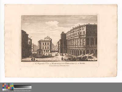 Een perspectivisch uitzicht op het theater van Marcellus, enz., in Rome door Unknown artist