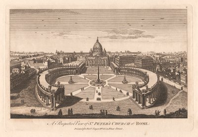 Een perspectivisch uitzicht op de Sint-Pieterskerk in Rome door Unknown artist