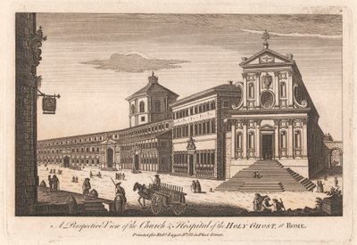 Een perspectief van de kerk en het ziekenhuis van de Heilige Geest in Rome door Unknown artist