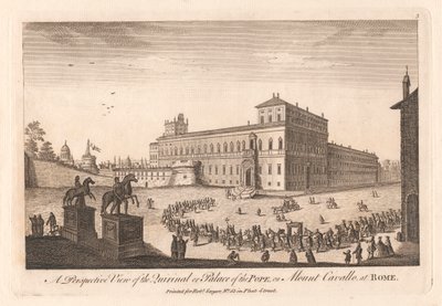 Een perspectivisch uitzicht op het Quirinaal of het paleis van de paus, op de Monte Cavallo in Rome door Unknown artist
