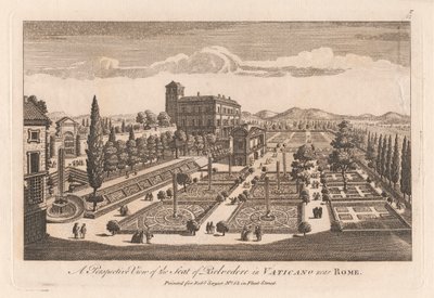 Een perspectivisch uitzicht op de zetel van Belevedere in het Vaticaan nabij Rome door Unknown artist