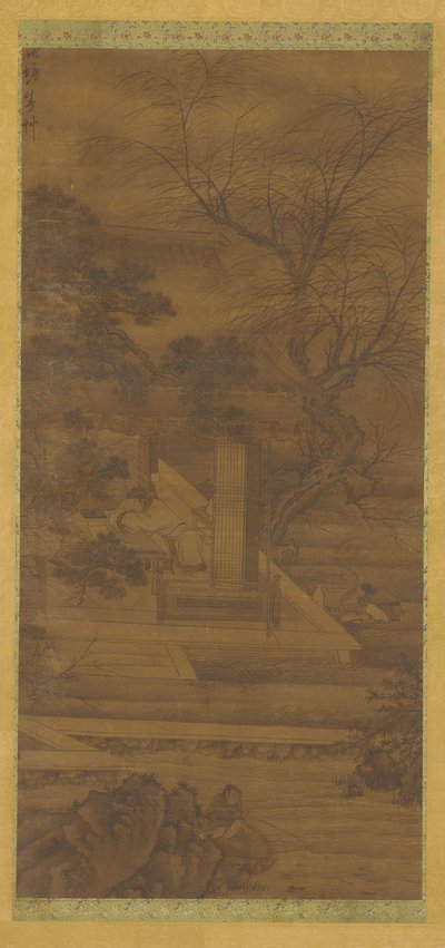 Een dichter dromend in zijn paviljoen aan de rivier door Unknown artist