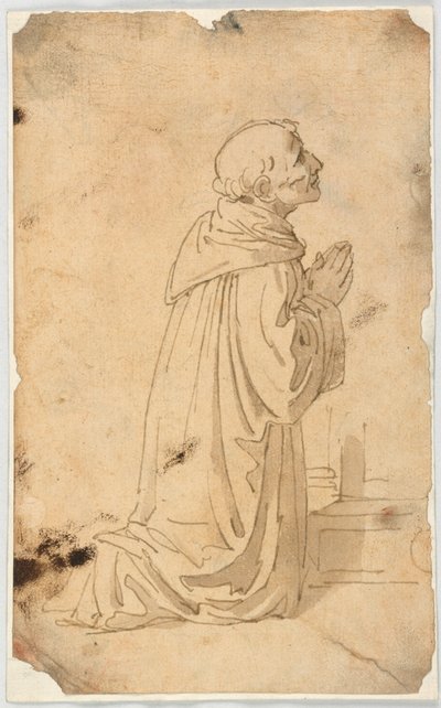 Een Biddende Monnik door Unknown artist