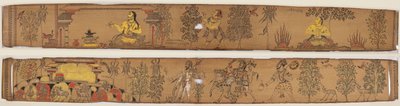 Een prins voert boetedoeningen uit (recto); Shiva en zijn volgelingen keren terug naar de berg Kailash (verso), uit een romance van Chandrabhanu en Lavanyavati van Upendra Bhanja door Unknown artist