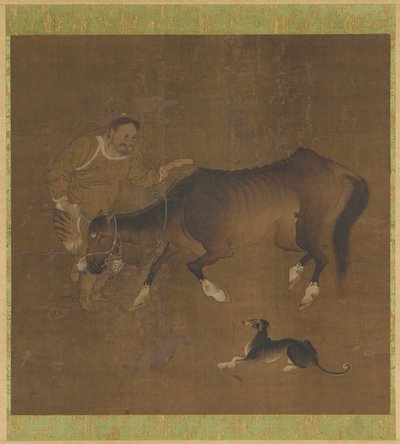 Een Tataar, een uitgemergeld paard en een hond door Unknown artist