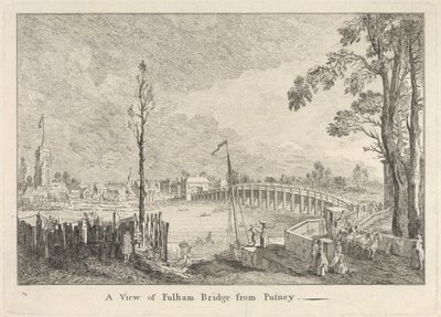 Een Uitzicht op Fulham Bridge vanaf Putney door Unknown artist