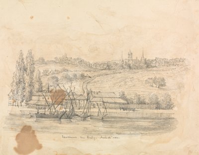 Een uitzicht op Lausanne vanaf Ouchy door Unknown artist