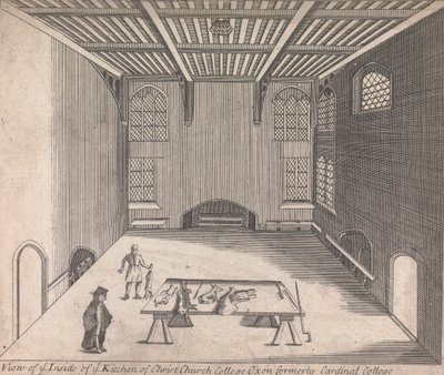 Een Uitzicht op de Binnenkant van de Keuken van Christ Church College, Oxon voorheen Cardinal College door Unknown artist