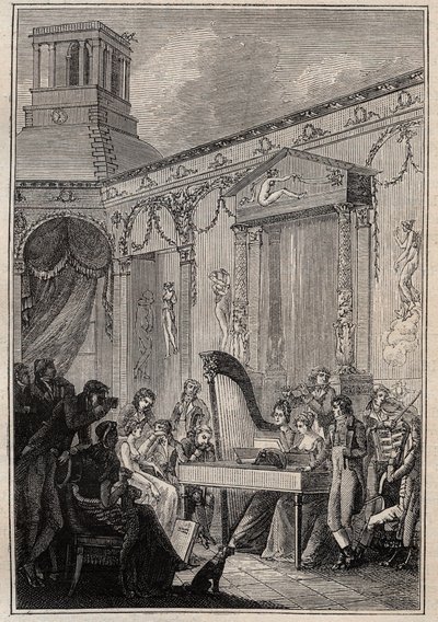 Een concert van Pierre-Jean Garat (1762-1823) muzikant en baritonzanger door Unknown artist