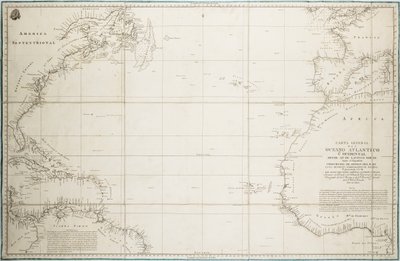 Algemene kaart van de Atlantische Oceaan ten noorden van de evenaar door Unknown artist