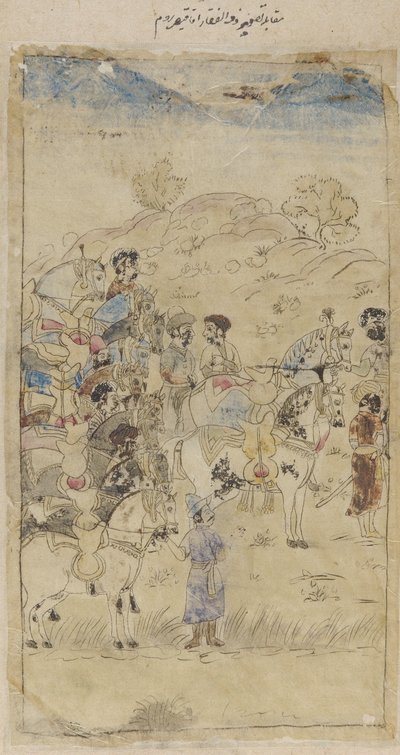 Een Groep Mannen en Paarden door Unknown artist
