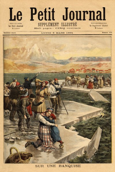 Een enorm blok ijs breekt van het vasteland bij Helsingfors door Unknown artist