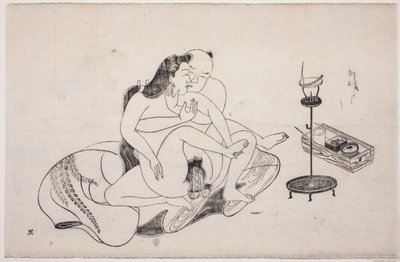 Een blad uit een shunga-album door Unknown artist