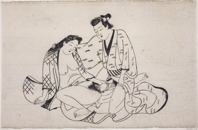 Een blad uit een shunga-album door Unknown artist