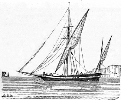 Een tartaan, een kleine boot met een grote mast van de Middellandse Zee. door Unknown artist