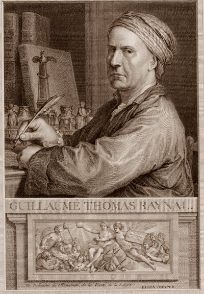 Abt Guillaume Thomas Raynal (1713-1796) Engelse schrijver gravure naar Charles-Nicolas Cochin II - Guillaume Thomas Raynal (Guillaume-Thomas) gravure door Unknown artist