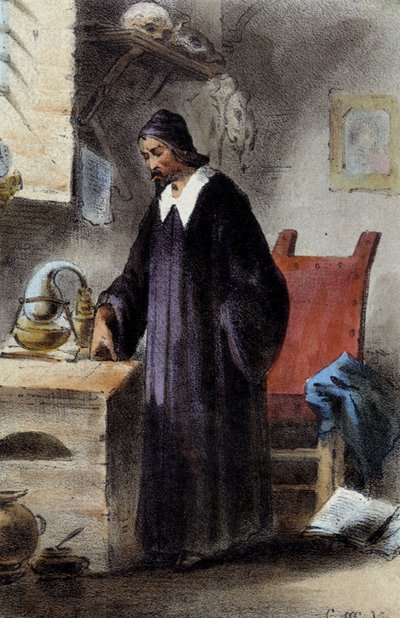 Alchemist Nicola Barnaud, onderzoeker van de filosofische steen. door Unknown artist