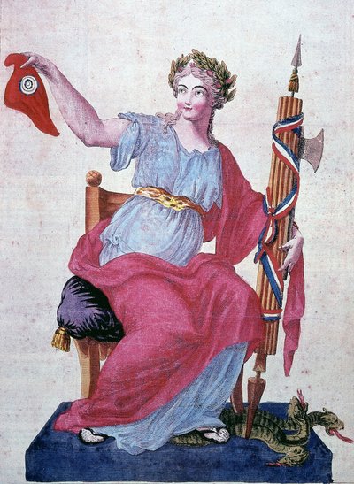 Allegorie van de Republiek en Vrijheid met de Frygische muts door Unknown artist