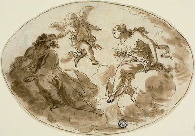 Allegorie met gemaskerde figuur door Unknown artist