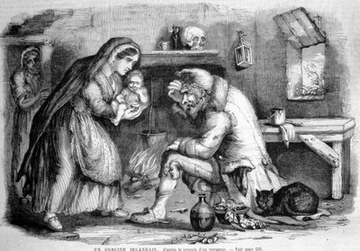 Een Ierse tovenaar, anonieme tekening door Unknown artist