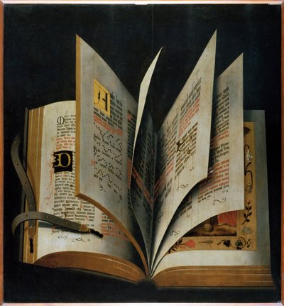 Een geopend liturgisch boek door Unknown artist