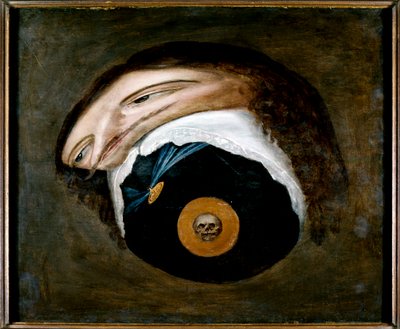 Anamorf portret van Karel I door Unknown artist