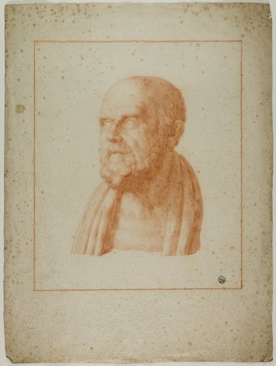 Oude buste van bebaarde man door Unknown artist