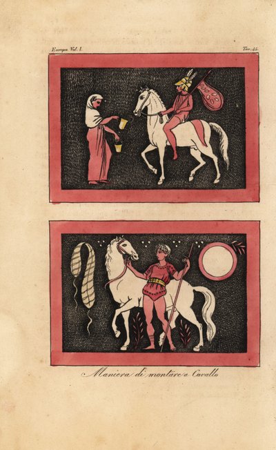 Oude Griekse methode om een paard zonder zadel te berijden door Unknown artist