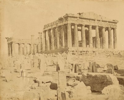 [Schuin zicht op het Parthenon]. door Unknown artist