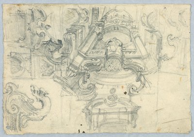 Architectonische schetsen door Unknown artist