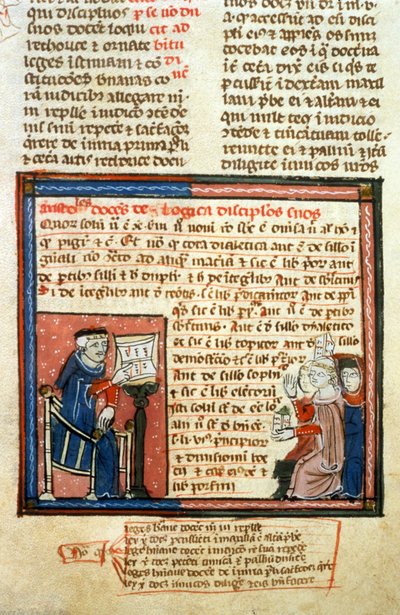 Aristoteles Leraar - Verluchting uit de Middeleeuwen (ref. 418) door Unknown artist
